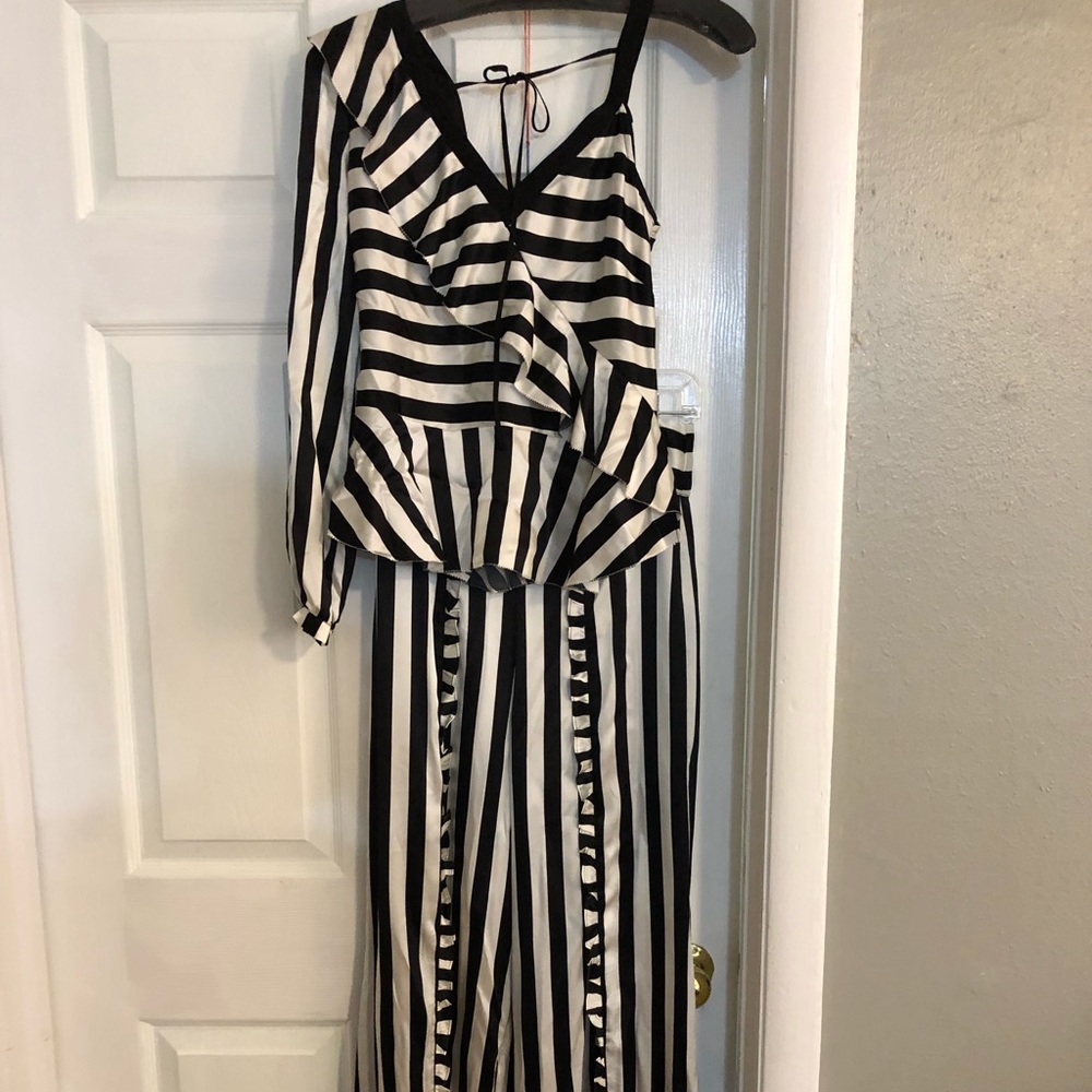 Silk stripped top and pant
